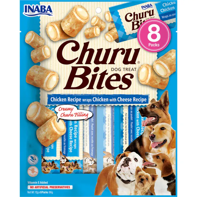 Hovedbilde Churu Dog Bites Chicken Wraps With Cheese 8stk 