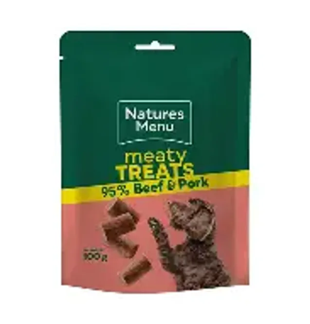 Hovedbilde NATURES MENU SNACKS - biff og svin 100g 11.26